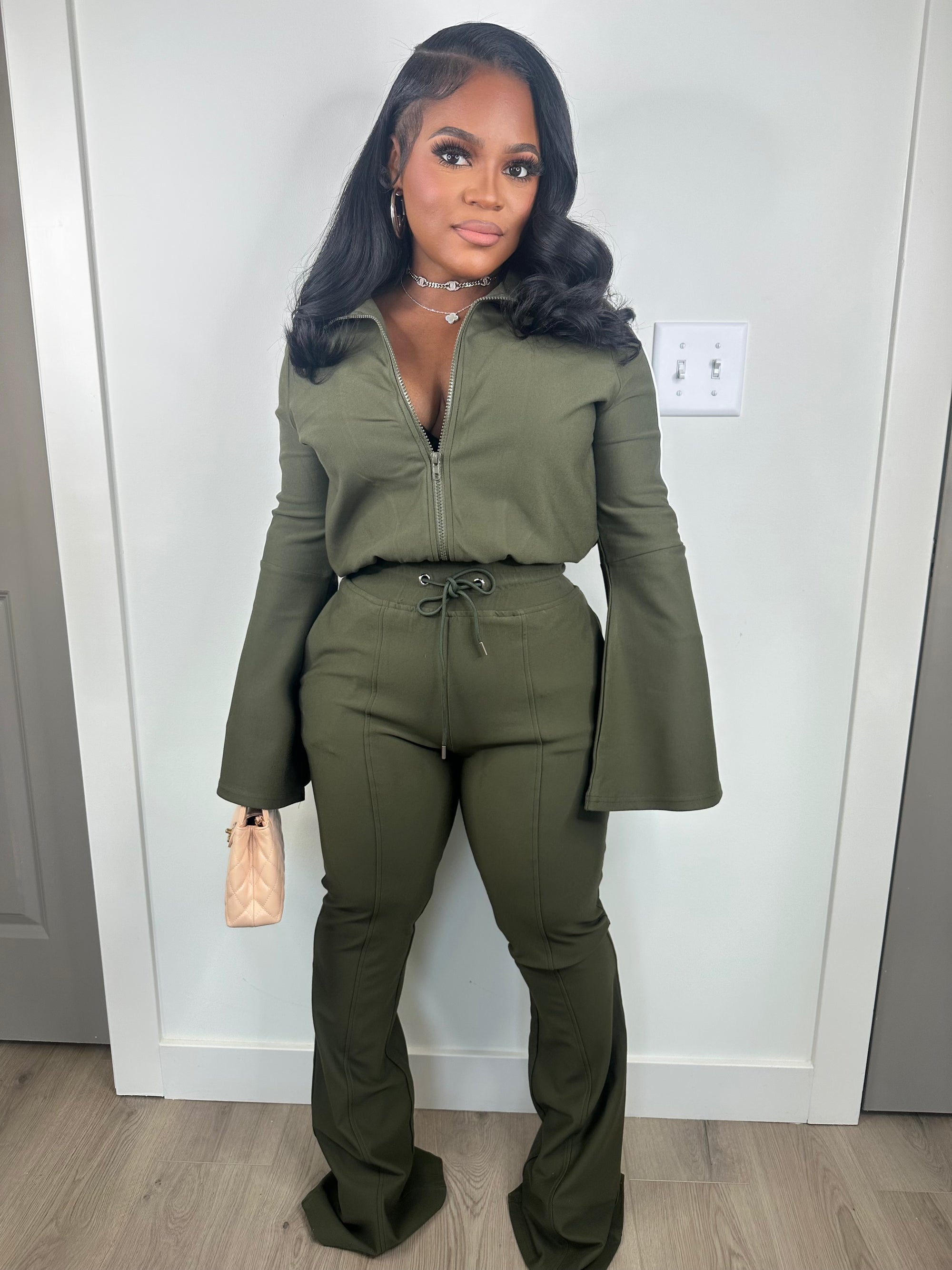 Maybe I deserve luxe set (olive)  stretchy