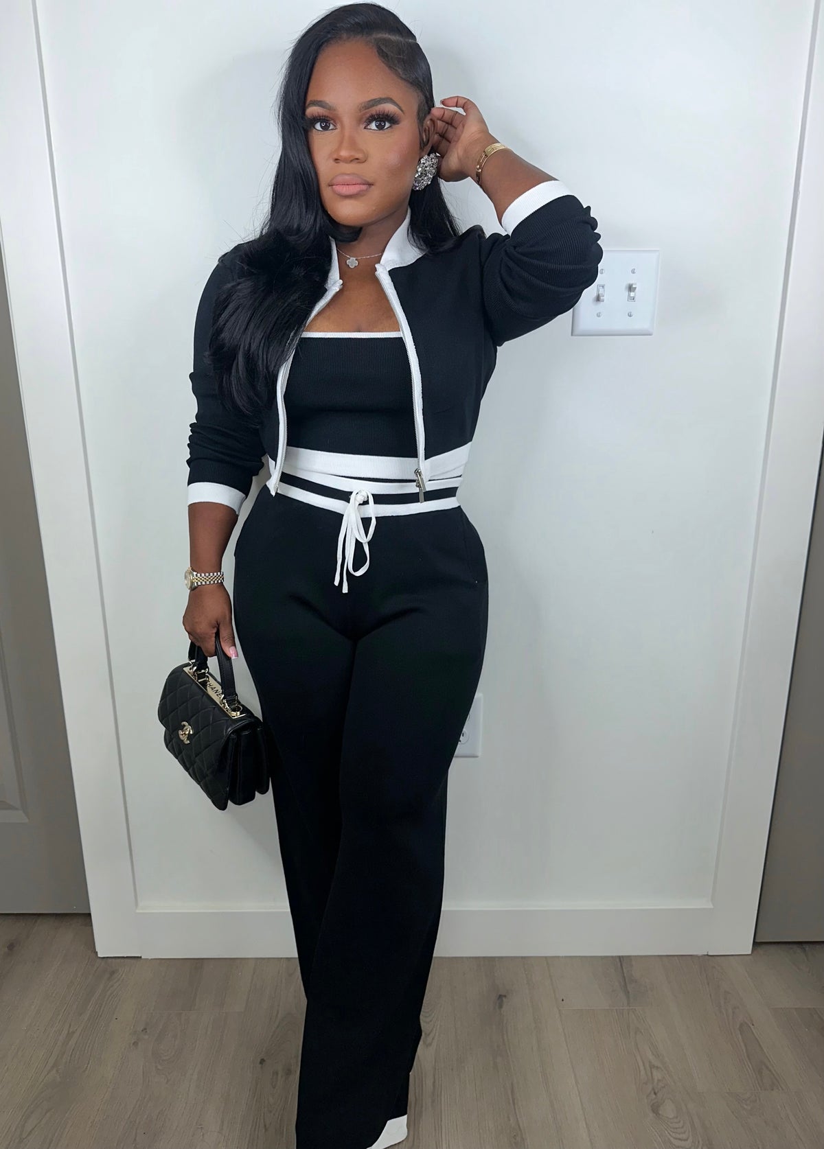 Noir &amp; Blanc luxe stretchy 3pc set