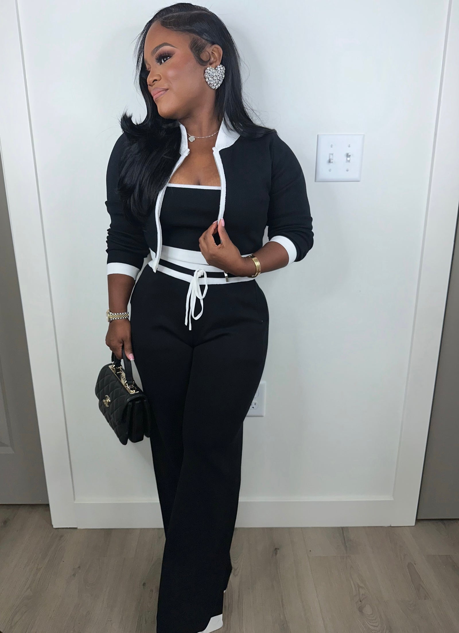 Noir & Blanc luxe stretchy 3pc set