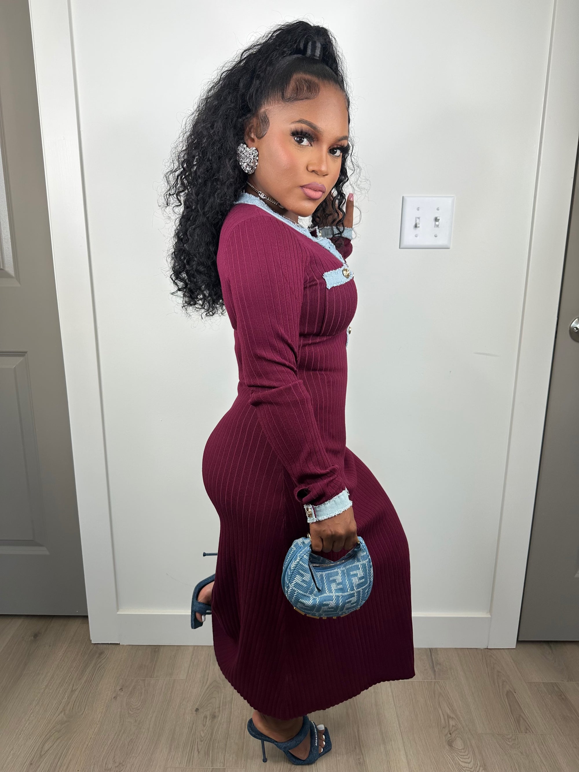 Thinking of you luxe dress (stretchy burgundy)