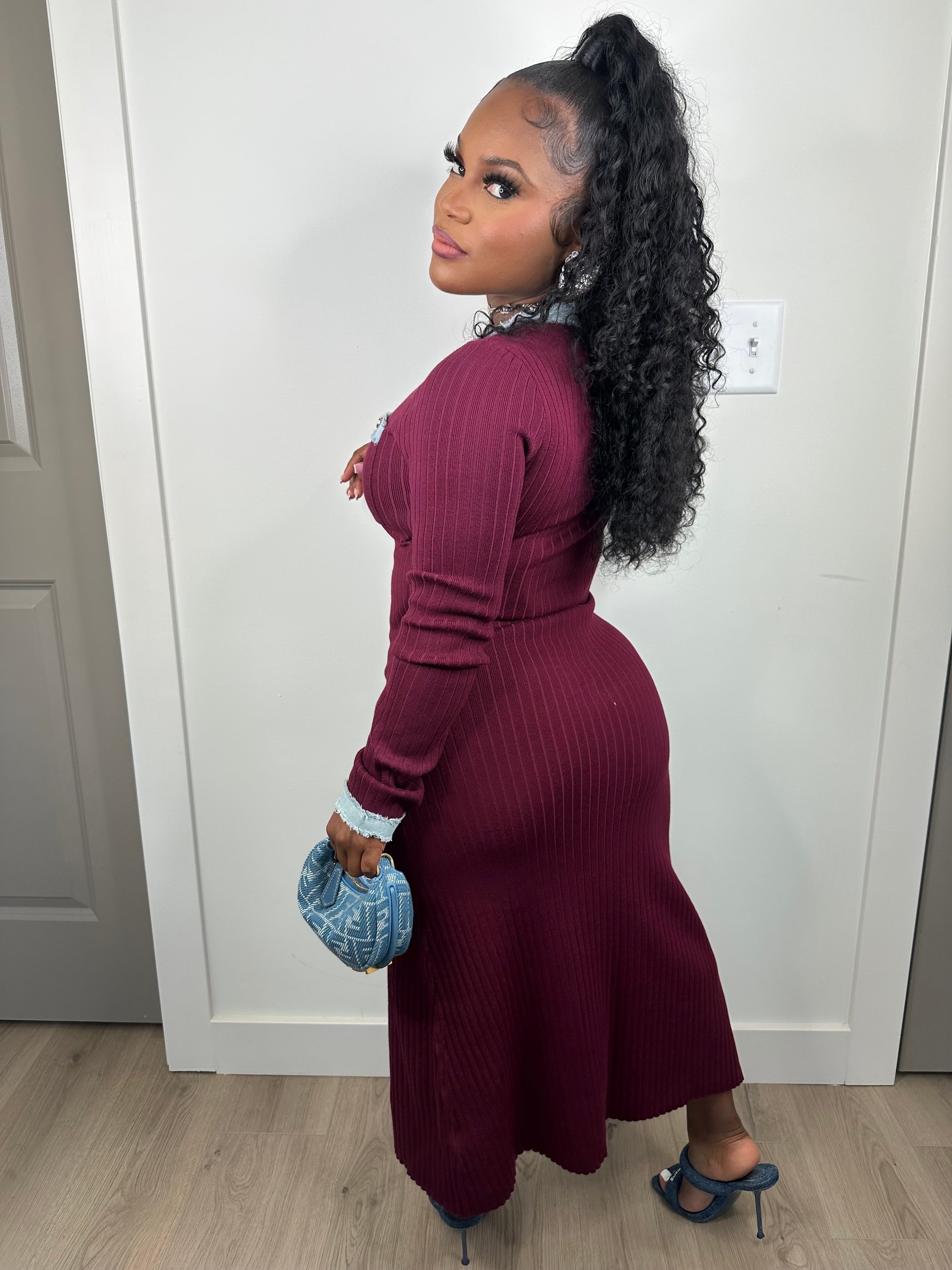 Thinking of you luxe dress (stretchy burgundy)