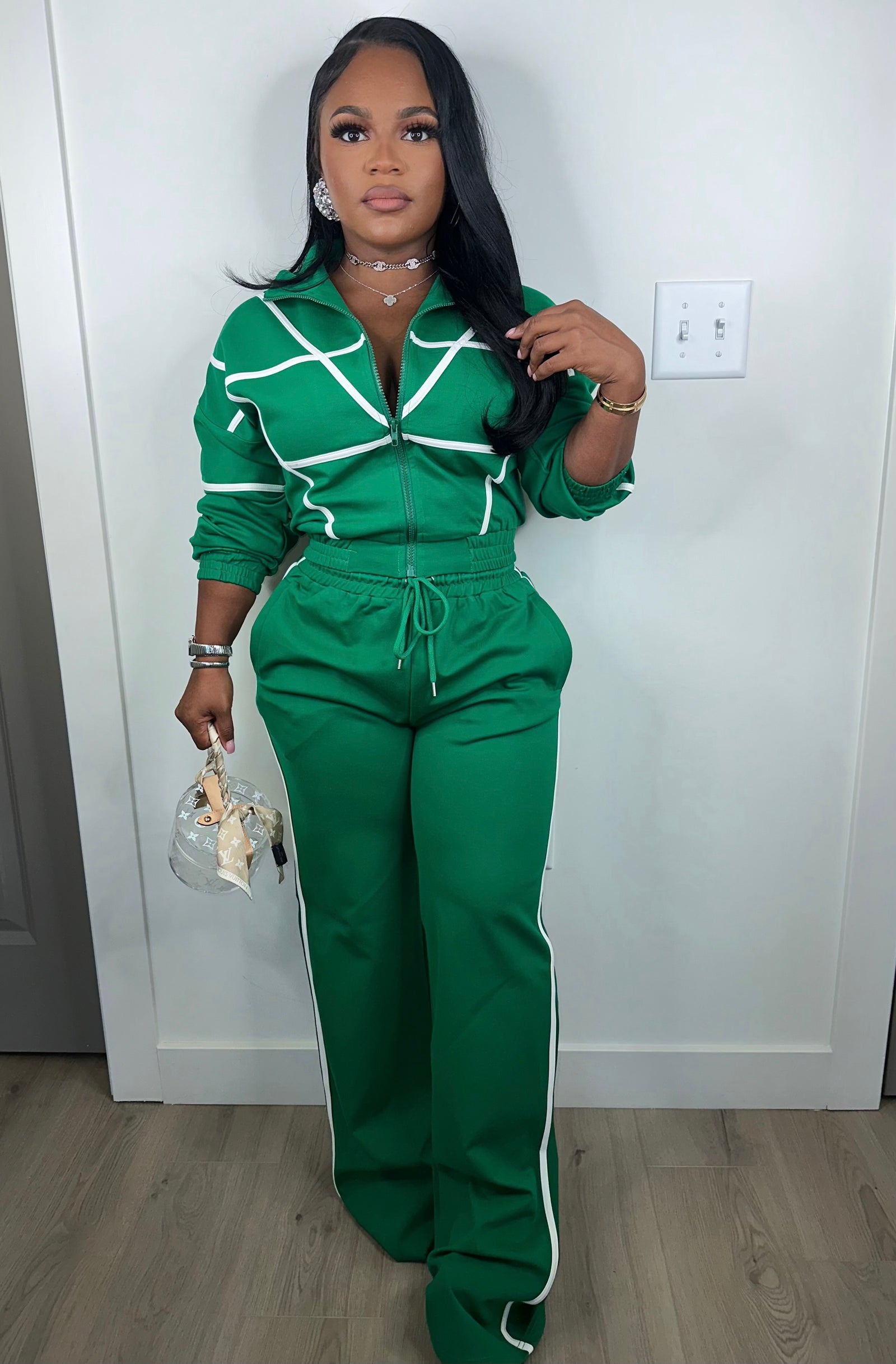 deserve it all luxe set green (can size down)