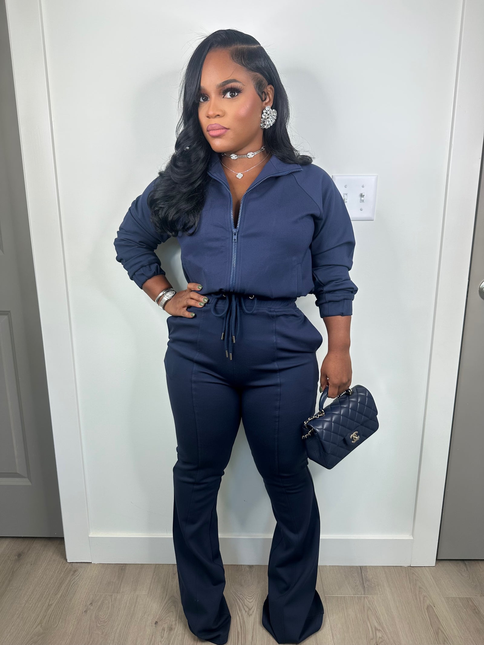 I deserve luxe set (navy) very stretchy