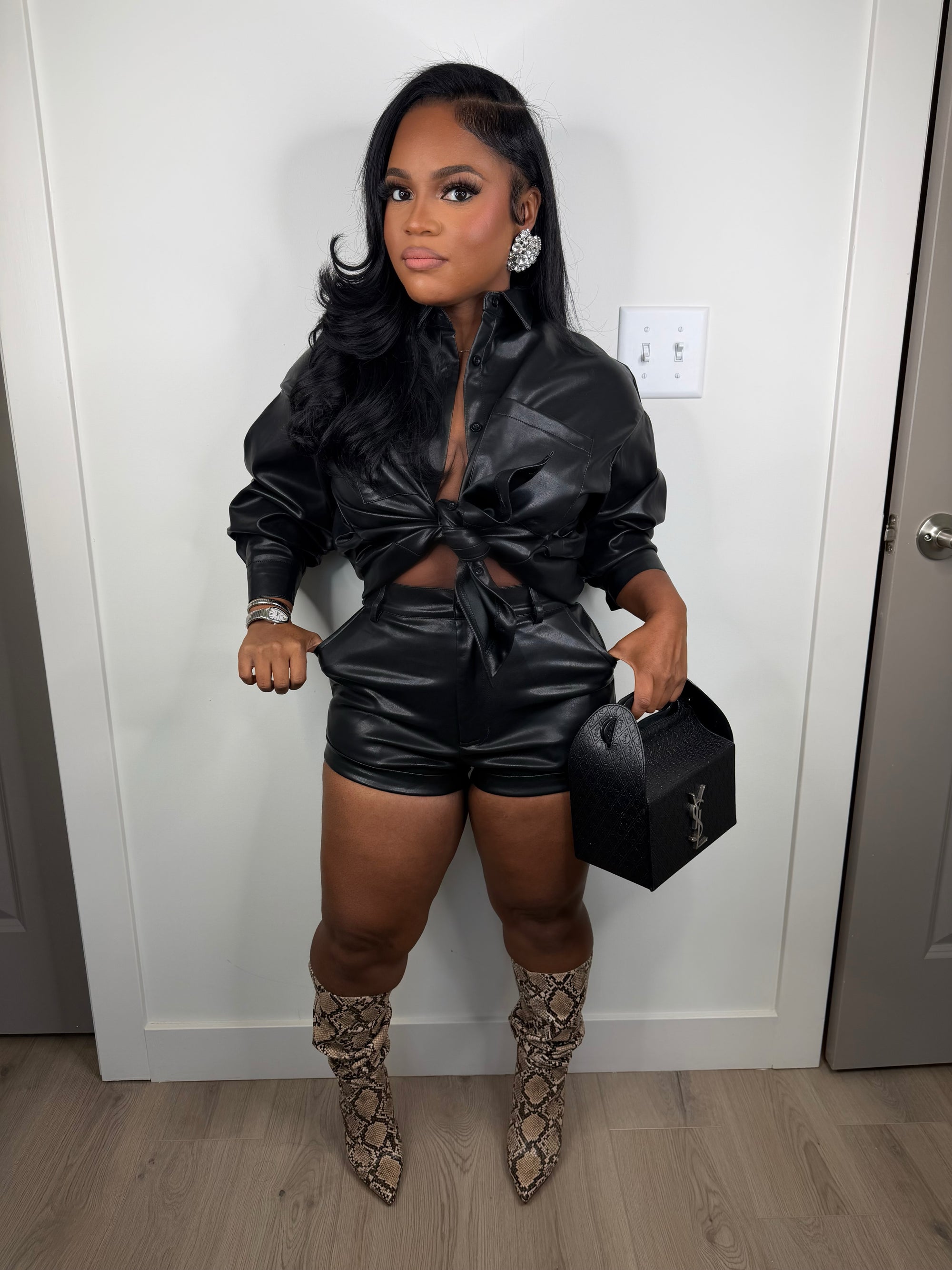 All I want is you black luxe stretchy set