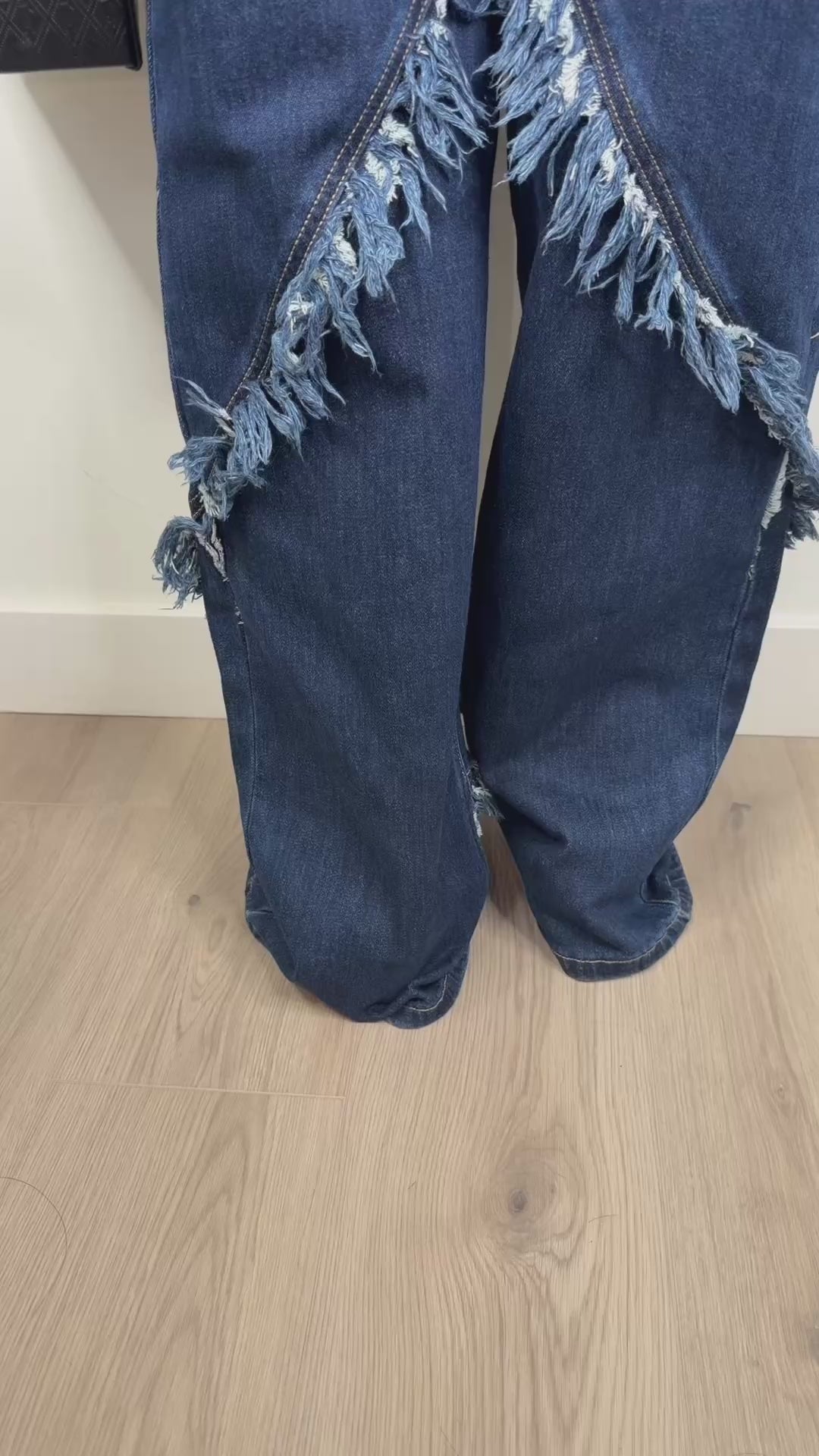 Fringe denim luxe set stretchy