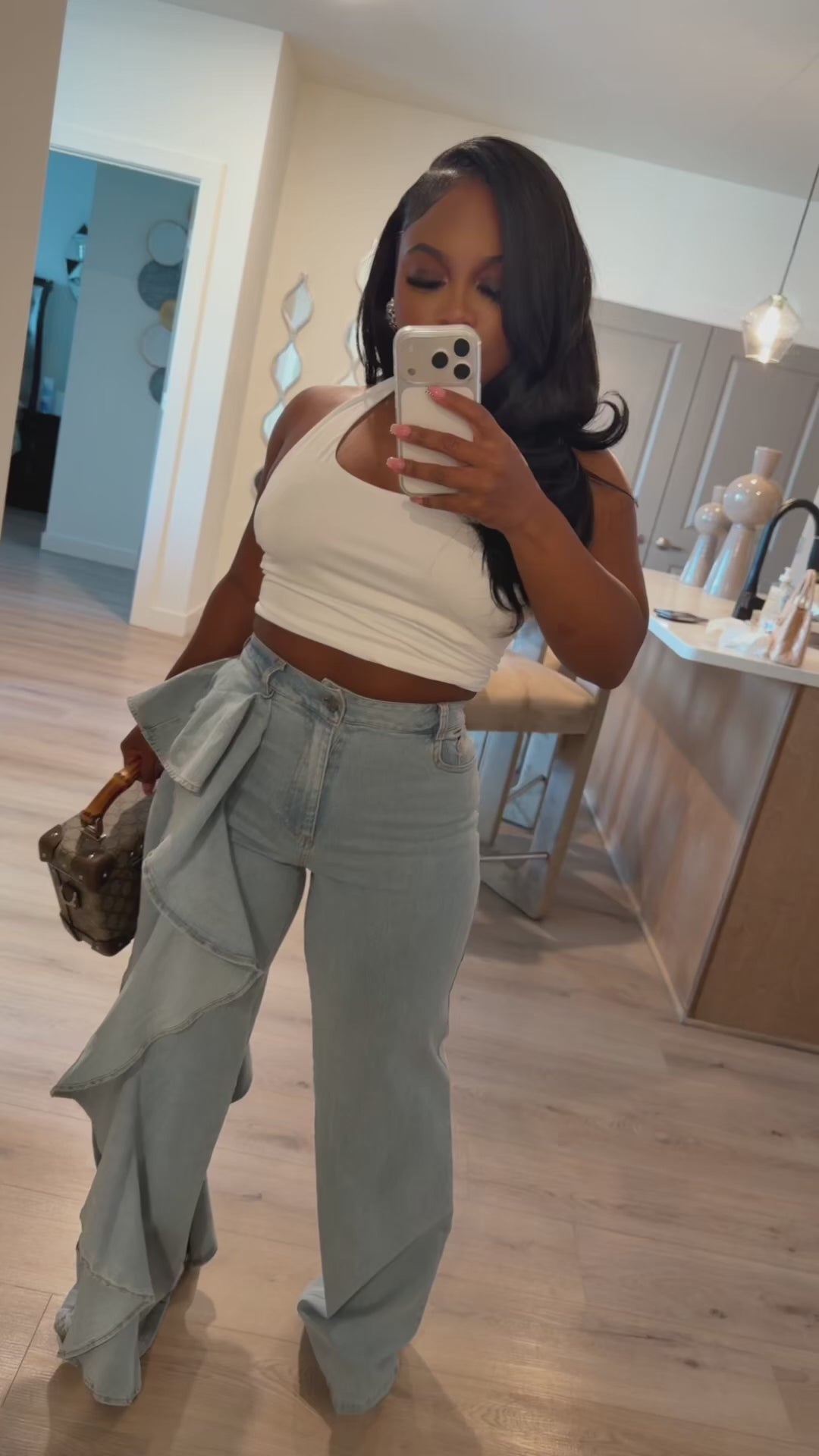 Ruffle luxe jeans