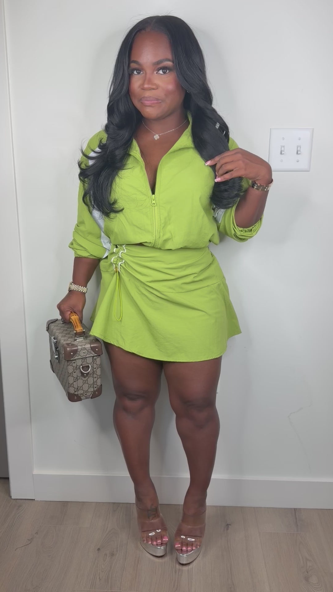 Dope girl skirt set (lime)