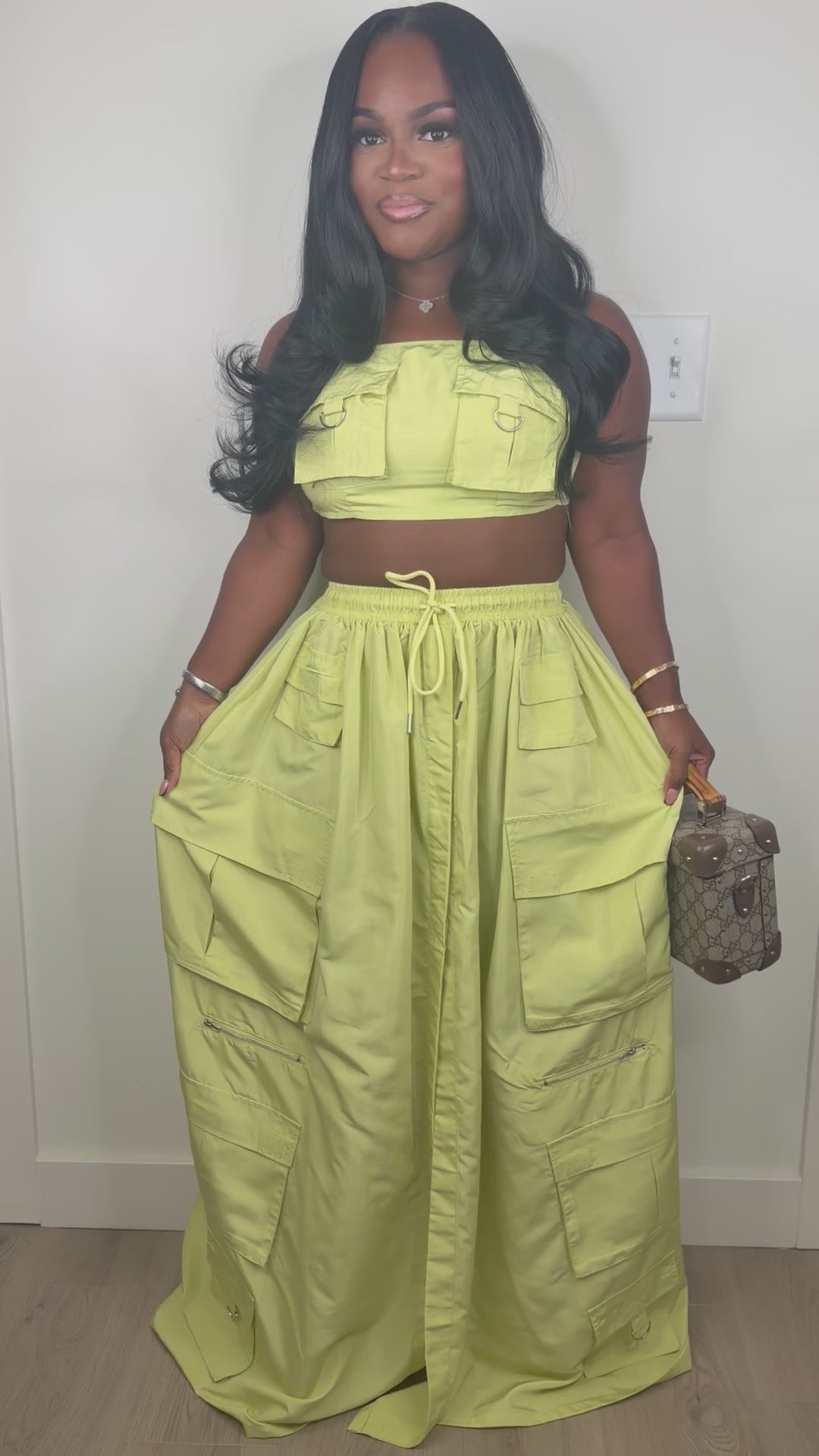 Can I take you out  luxe cargo set (green)