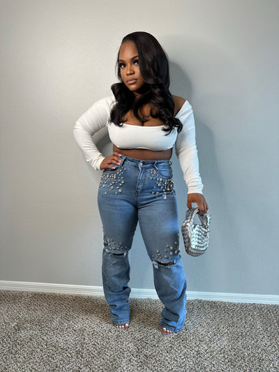 Studded showstopper jeans