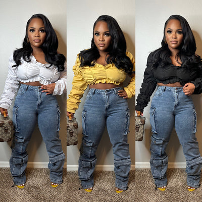 Cargo fitted jeans (JEANS ONLY)